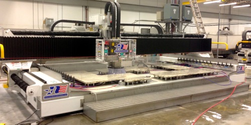 Solid Surface Fabrication Services Michigan | Innovative Surface Works - Quartz_Image_machine